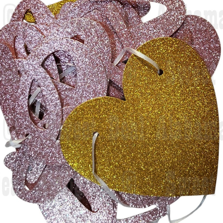 Party Banner "50 & Fu*ing Fabulous” Rose/Gold Glitter Paper Banner, Pre-Strung