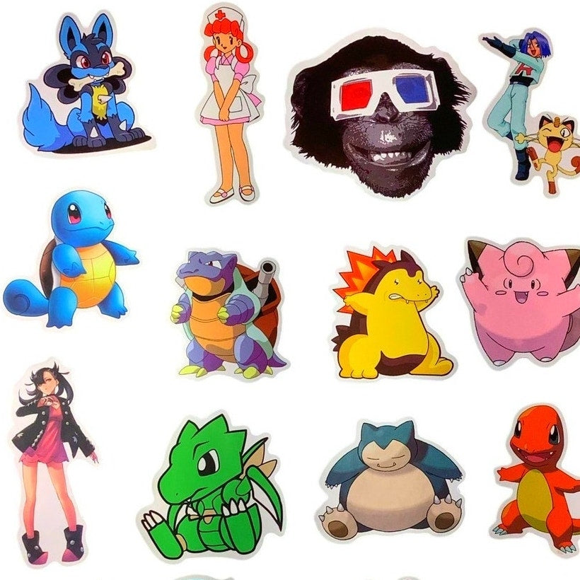 Lot of 20 Pokemon Stickers Pictured, Great for Scrapbooking and More