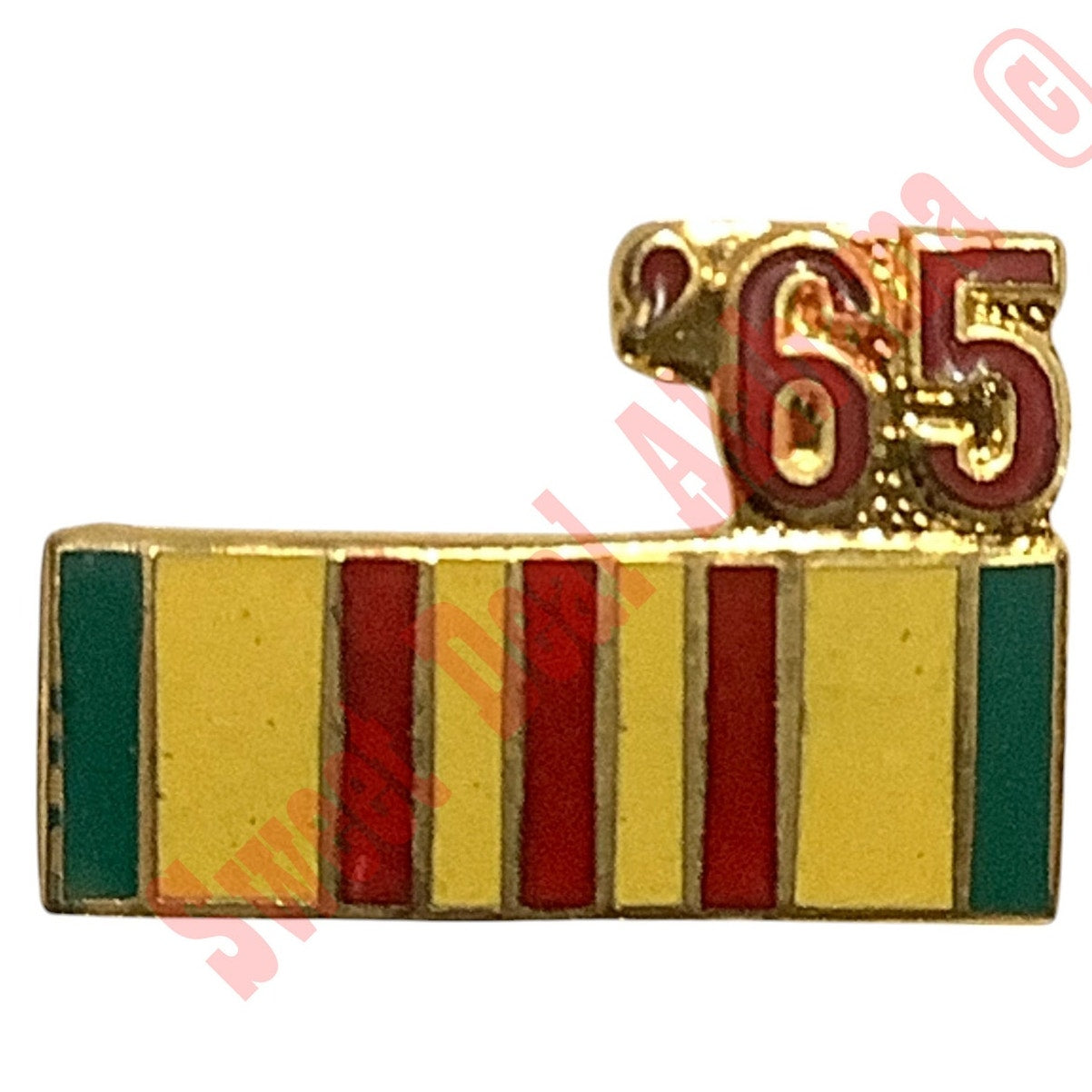 1965 Vietnam Service Ribbon- Hat, Lapel or Tie Pin 9/16"H x 7/8"W