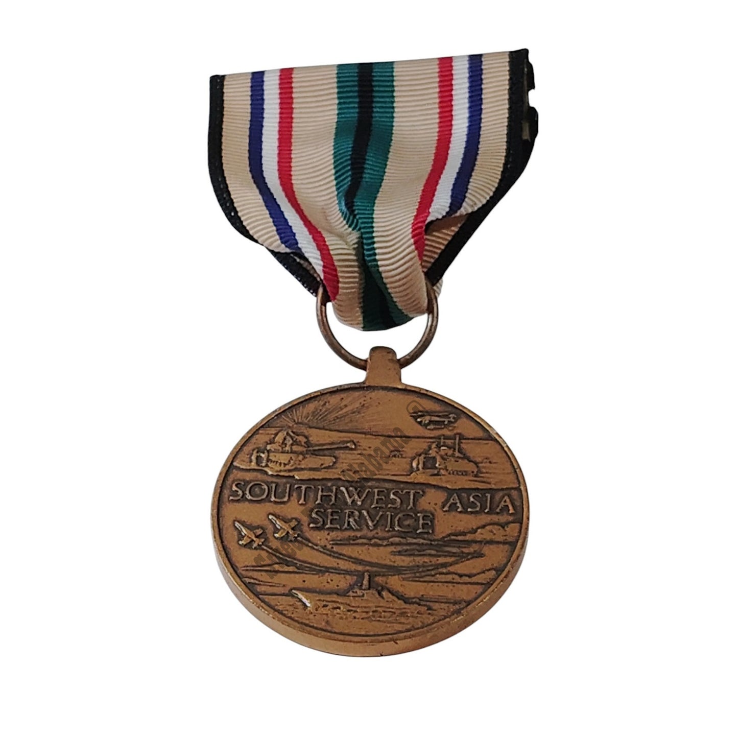 Southwest Asia Service Medal Pinback, 1-1/4"D x 3"H Overall