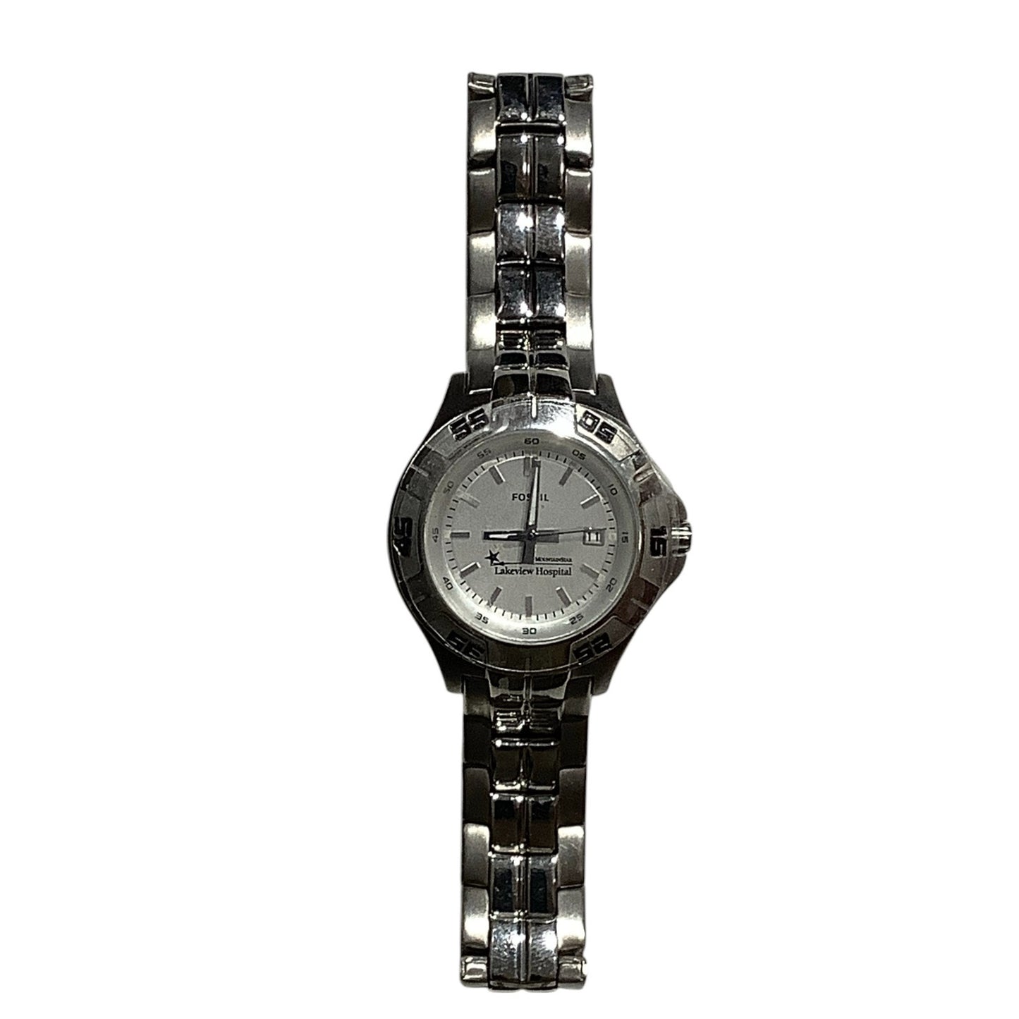 Ladies Fossil Wristwatch, Silver Metal Band, Non-Operable, Lakeview Hospital