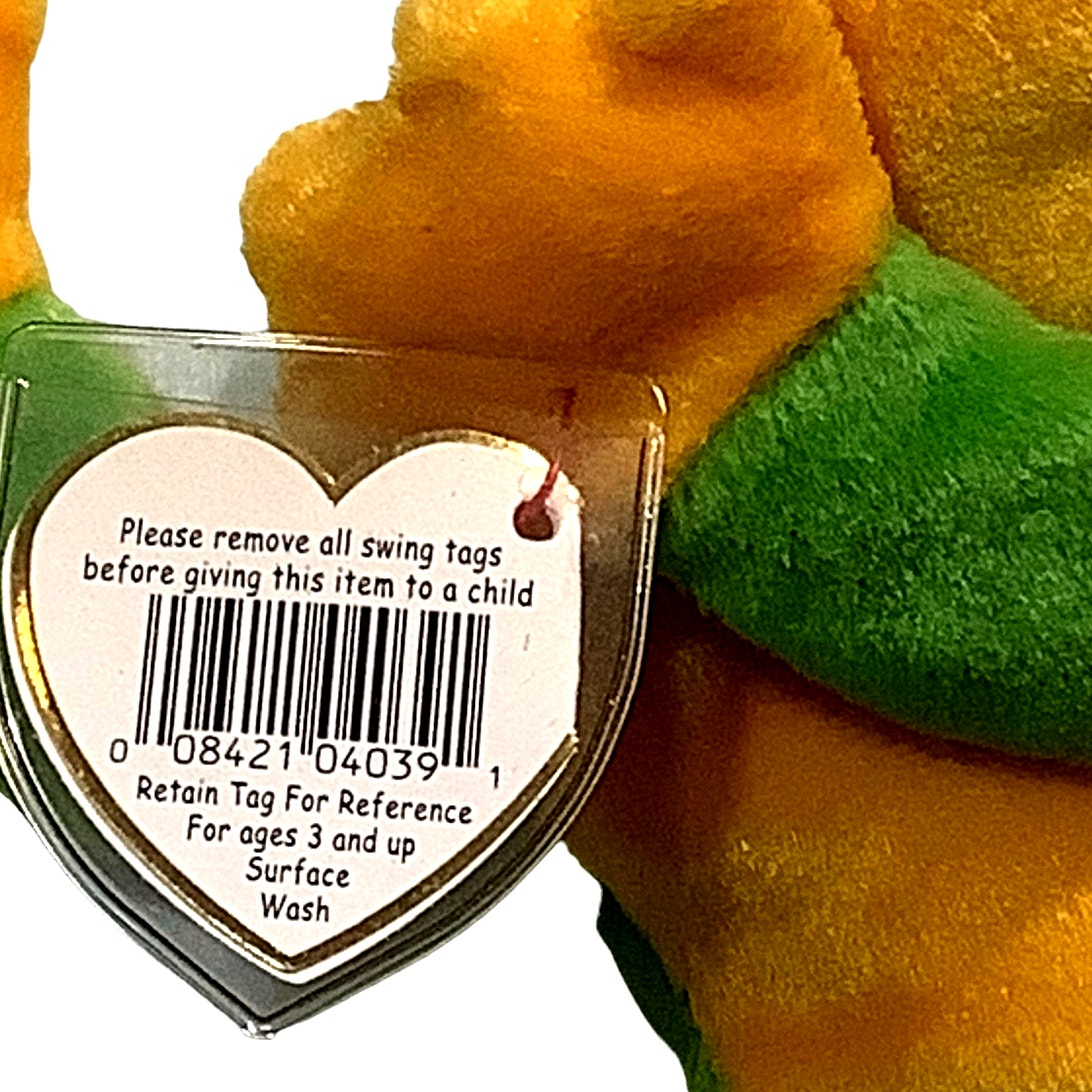 Ty Beanie Baby - Smoochy the Frog, Born 10/1/97, Intro 12/31/97 Retired 03/31/99