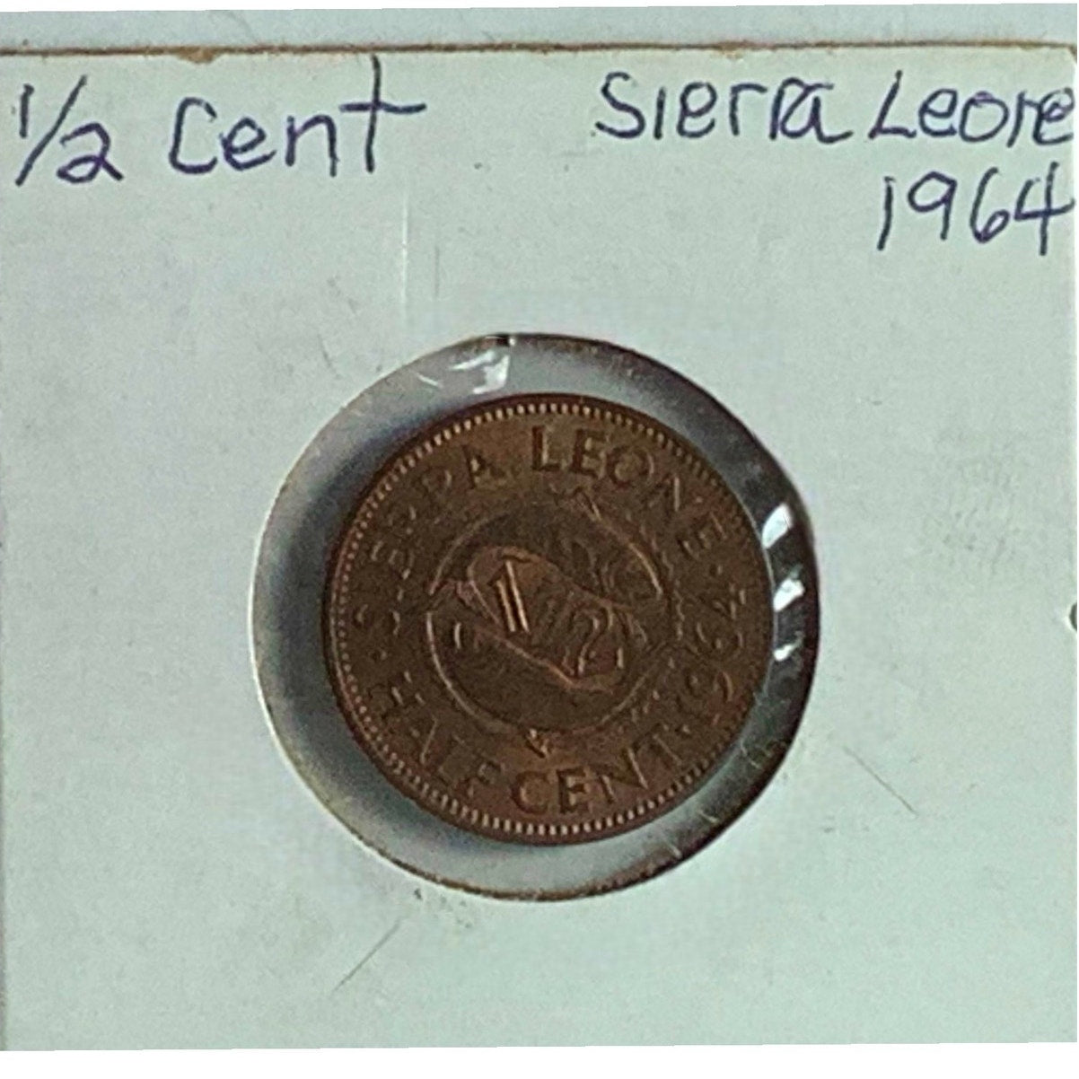 Sierra Leone ½ cent 1964, Sir Milton Margai, Tails: "½ CENT" Divided By Two Fish