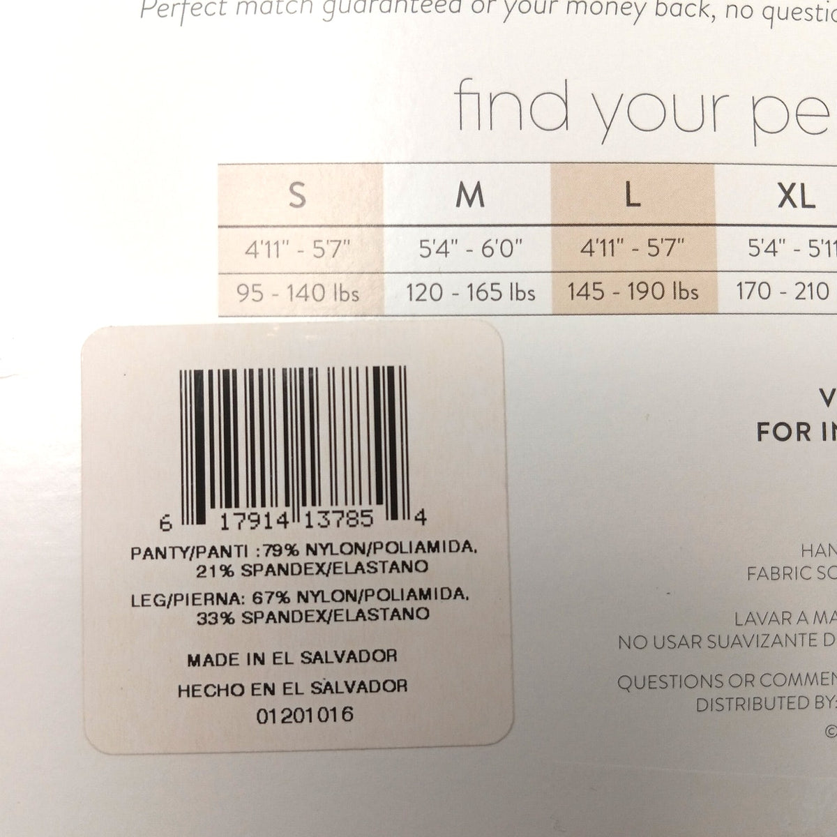 Hanes Perfect Nudes ComfortFlex Tummy Control Pantyhose Nude 6 Bronze XL