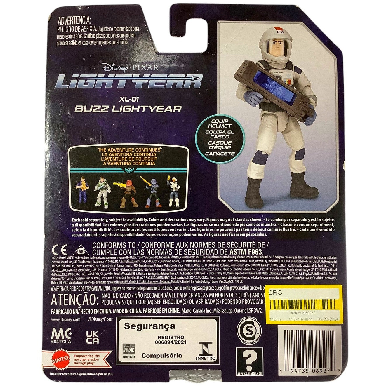 Disney Pixar Buzz Lightyear XL-01, 5"H Action Figure w/ Fuel Cell and Helmet