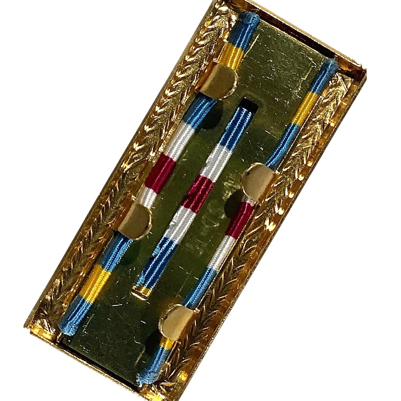 Joint Meritorious Unit Award Ribbon in Large Gold Leaf Frame, 1-1/2" x 5/8"