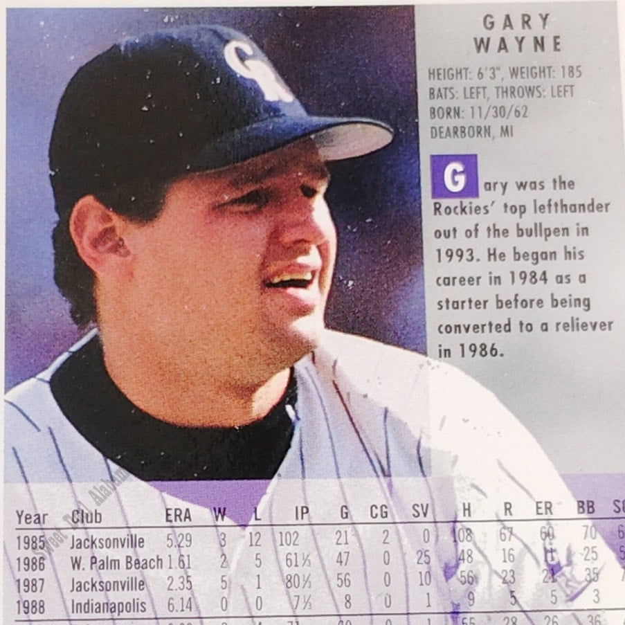 Gary Wayne, Colorado Rockies, #456, 1994 Fleer Baseball Collector's Card