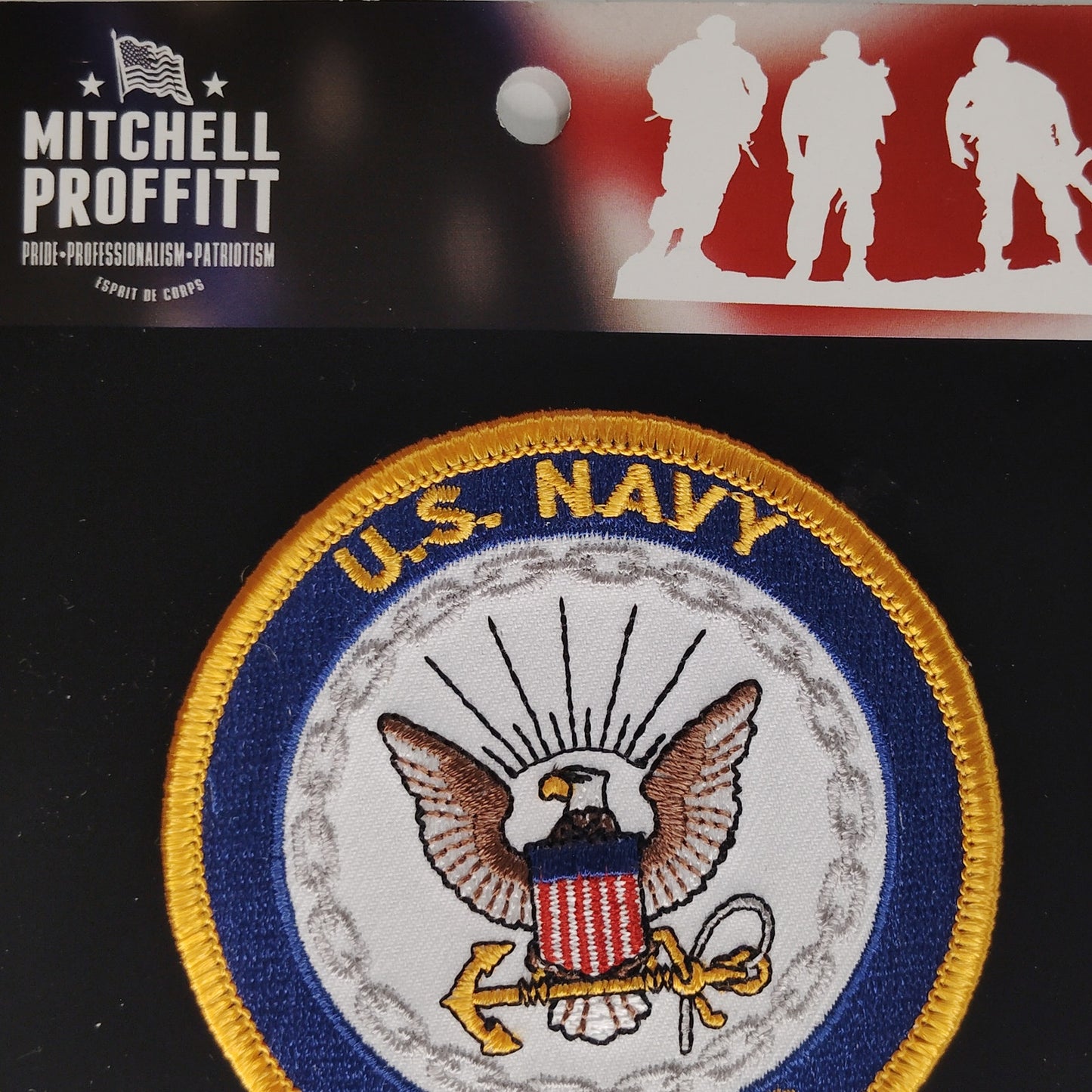 US Navy Retired Patch Novelty Mitchell Proffitt 3" Round Iron‑On or Sew‑On
