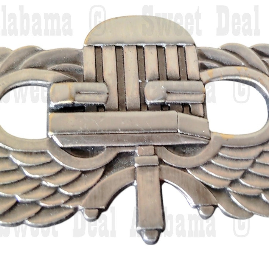Chairborne Wings Pin, Metal, Satin Pewter Finish, Double Pin Back, 2.25" x 1.25"