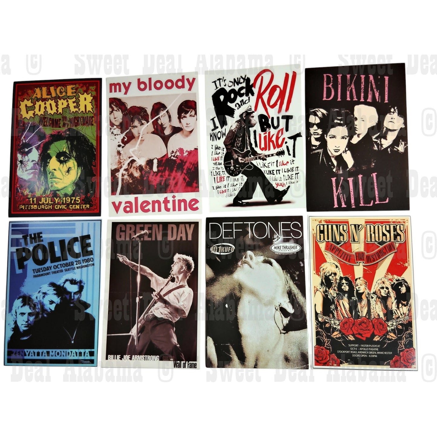 8-Piece Punk Rock Wall Collage Kit - Hip Hop, Rap, Rock & Roll - 6"x4" Posters