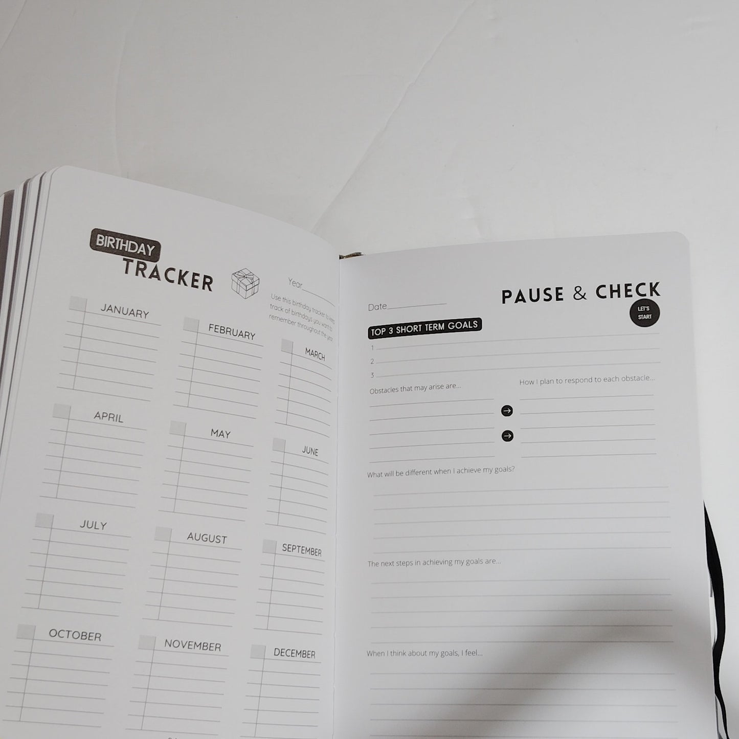 Progress Undated 365 Day Goal Setting, Progress Planner Notebook Black 196 Pages