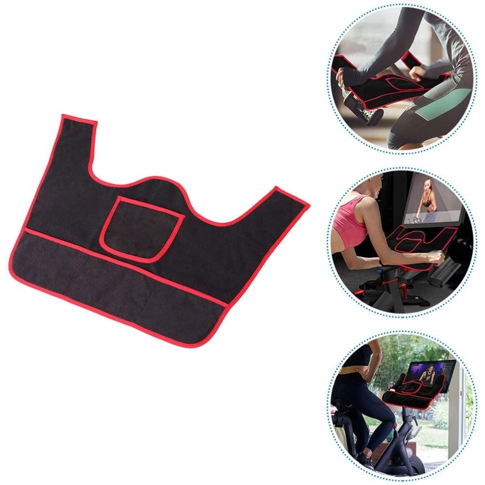 Dynamic Sweat Cover – Bike & Treadmill Accessories 25.1"W x 18.1"H, Black & Red