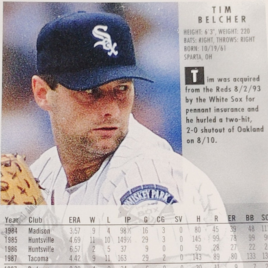 Tim Belcher, Chicago White Sox #74, 1994 Fleer Baseball Collector's Card
