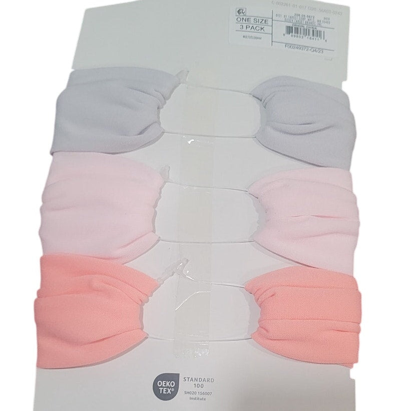 Cloud Island Baby Girls' 3pk Headwrap Blush Bow Set One Size Cotton Blend
