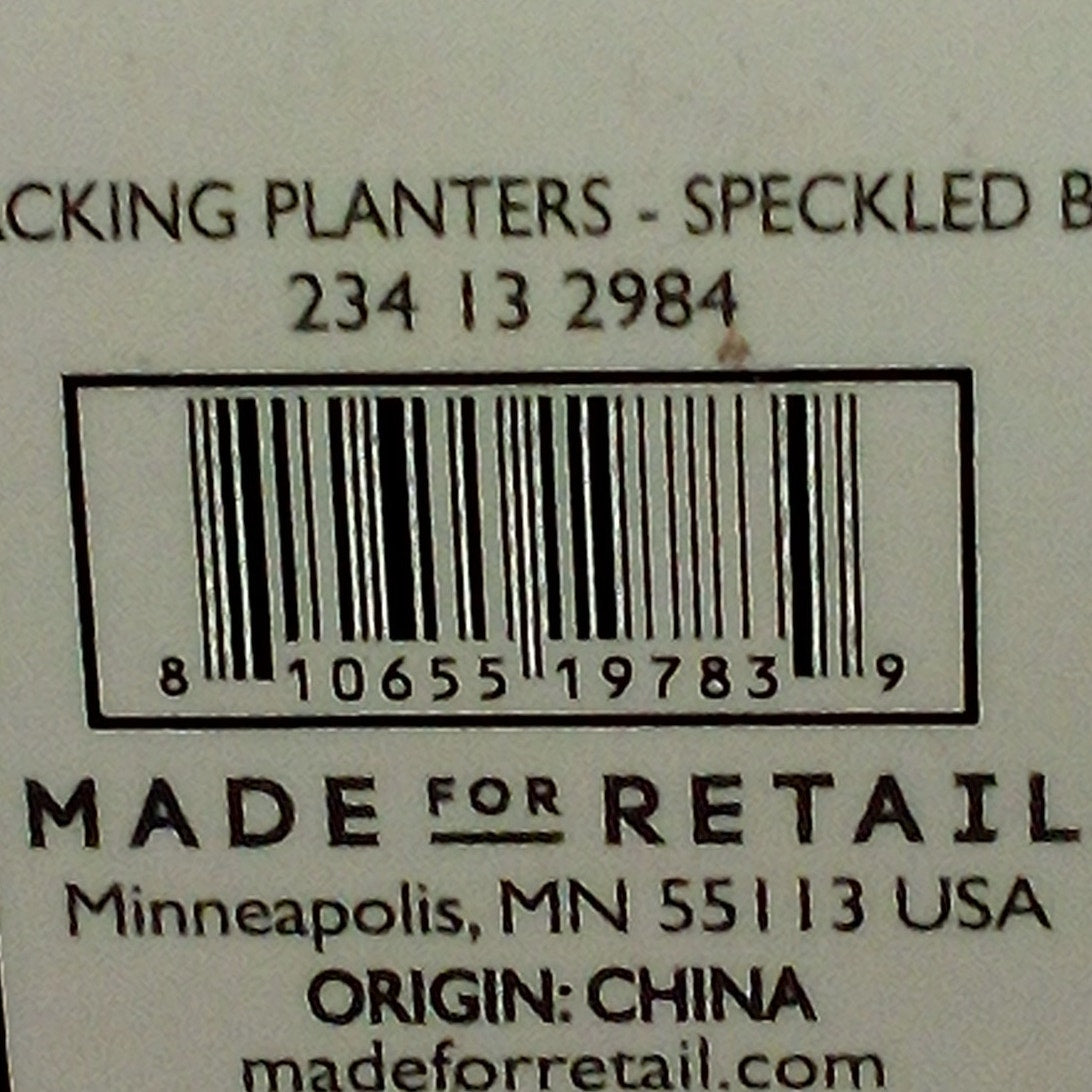 Stacking Planters – Speckled Black – 3‑Tier Set with Tray