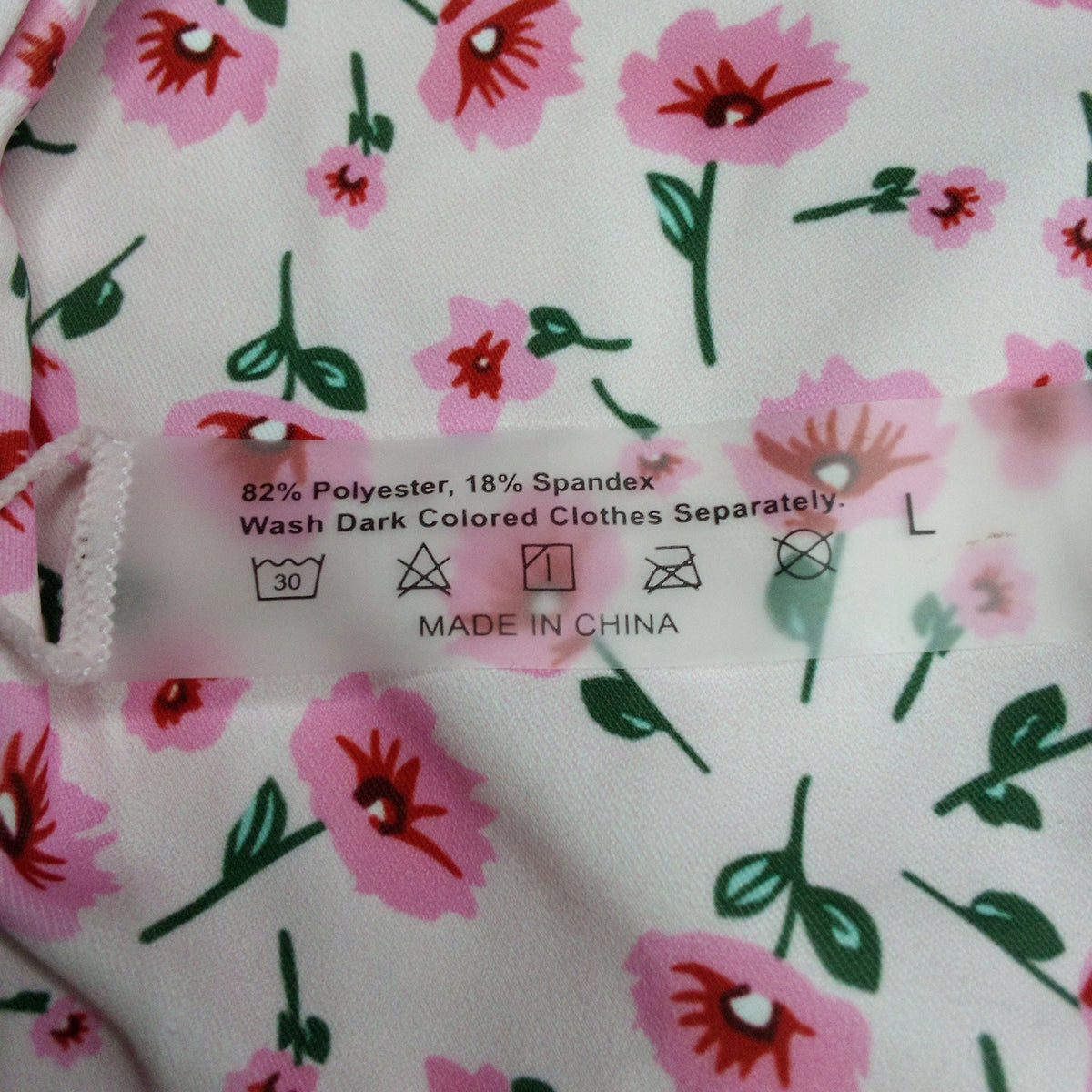 Pink Floral Side Tie Bikini Bottoms Women's Size L Swimwear