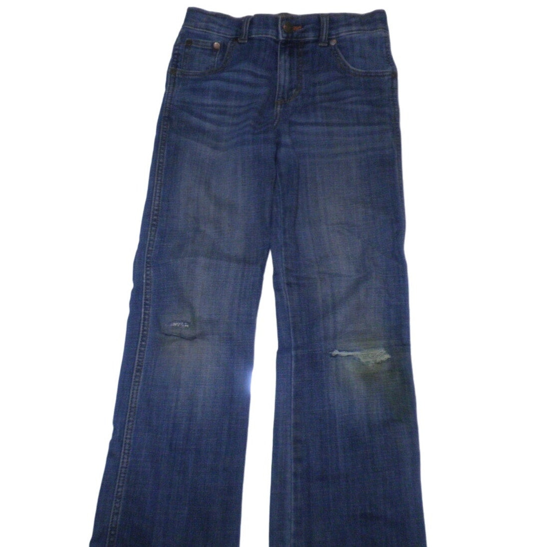 Wrangler Boy's Retro Distressed Relaxed Fit Bootcut Denim Blue Jeans, Size 10R