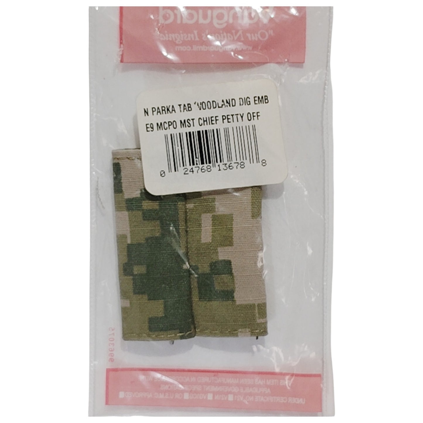 Navy Parka Tab Device Woodland Digital Embroidered E9 Master Chief Petty Officer
