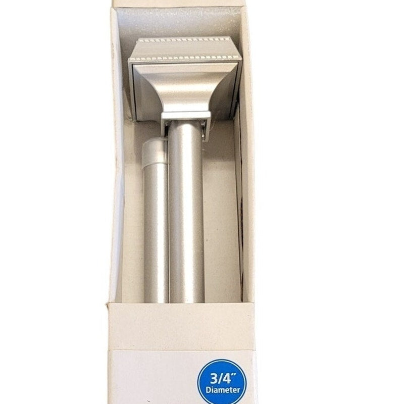 Mainstays 3/4" Brushed Nickel Knob Adjustable Single Curtain Rod Set, 30"-84"