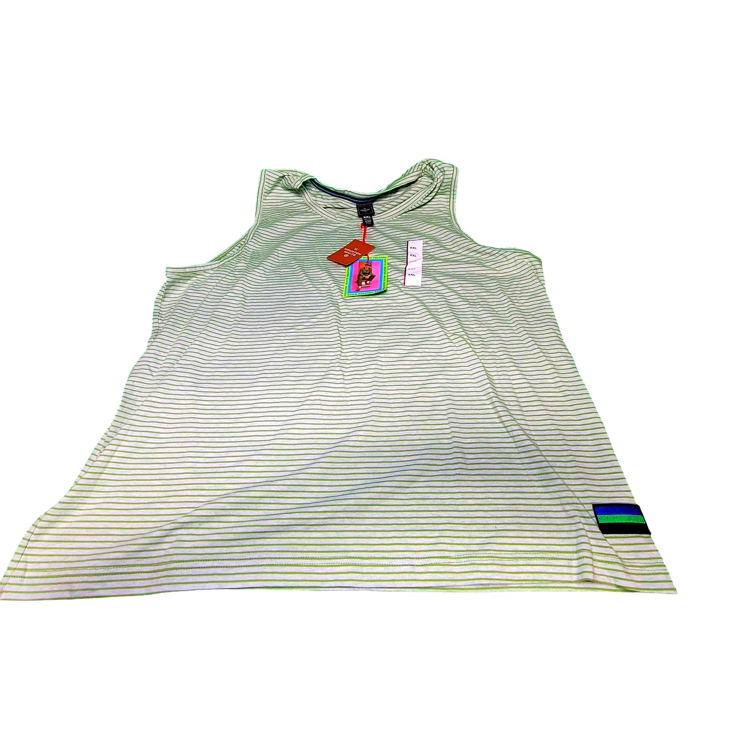 Houston White Adult Tank Top - Green Striped XXL