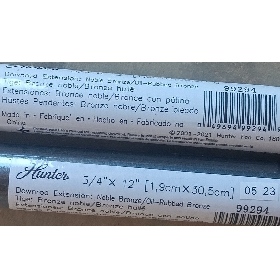 Hunter Fan Company Downrod, 26041, New Bronze 12 inch + Free Shipping