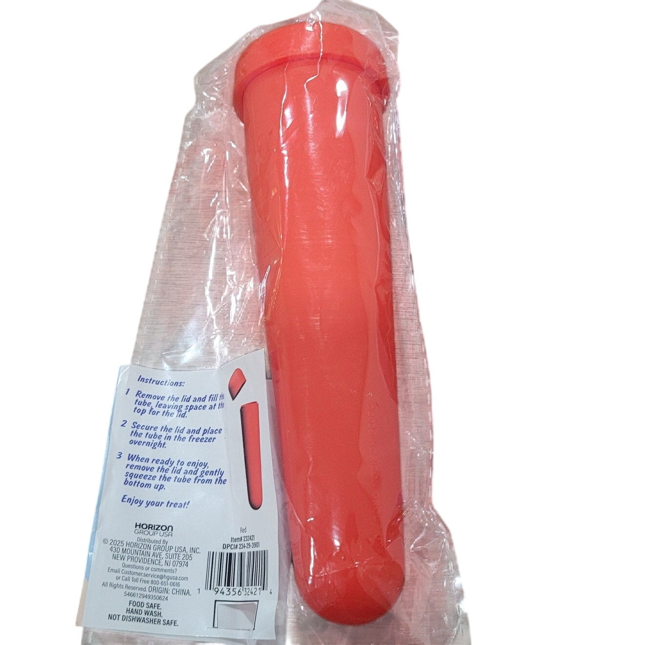 Reusable Ice Pop Mold, Red – Perfect for Juices, Yogurt & More