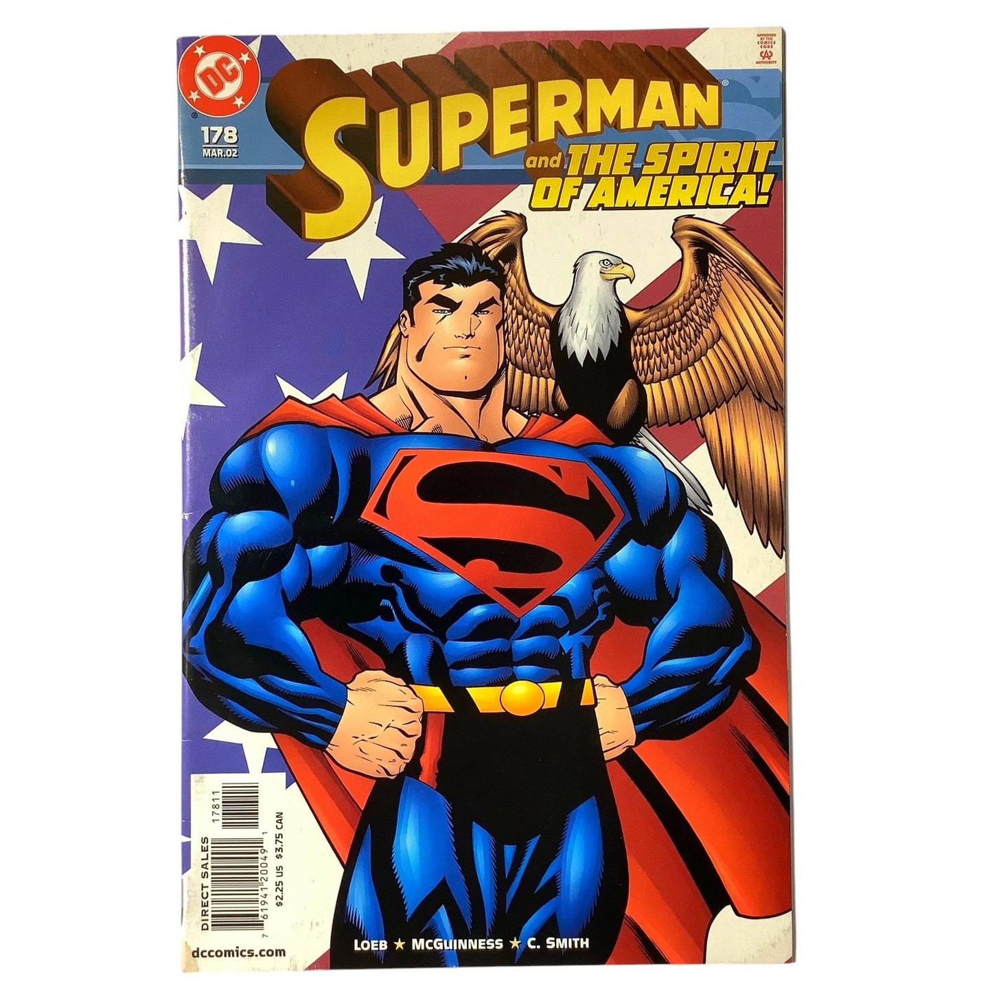 DC Comics, Superman #178, w/ Uncle Sam, Mar 2002, NM 9.4