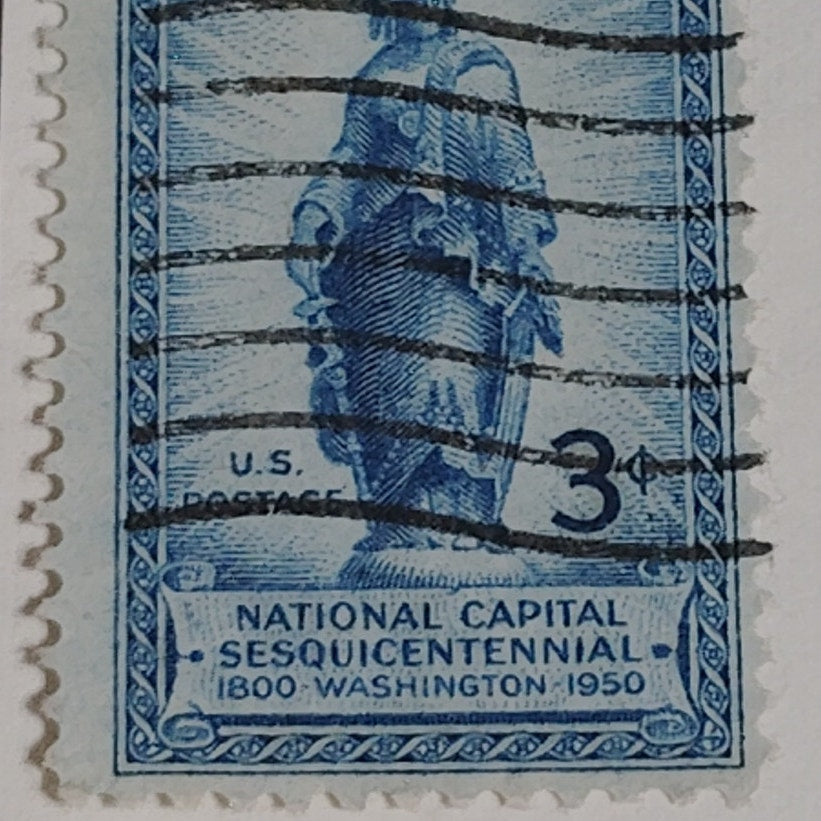1950 3¢ National Capital Sesquicentennial – Scott 991 – Statue of Freedom