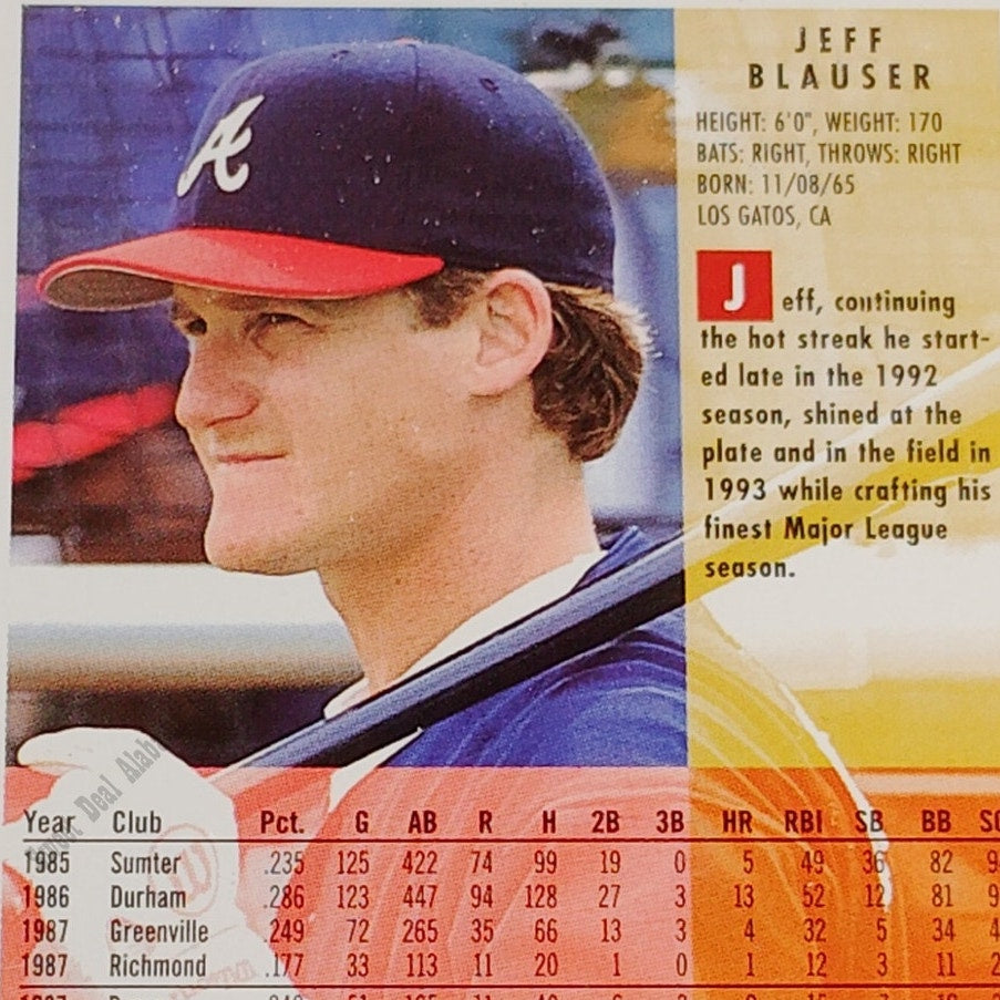 Jeff Blauser, Atlanta Braves, #354, 1994 Fleer Baseball Collector's Card