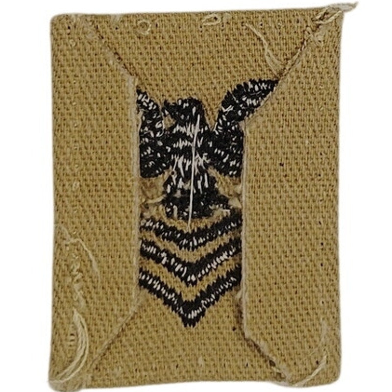 US Navy PO1 Petty Officer 1st Class E-6 Rank Tab Desert Tan Khaki Patch Sew On