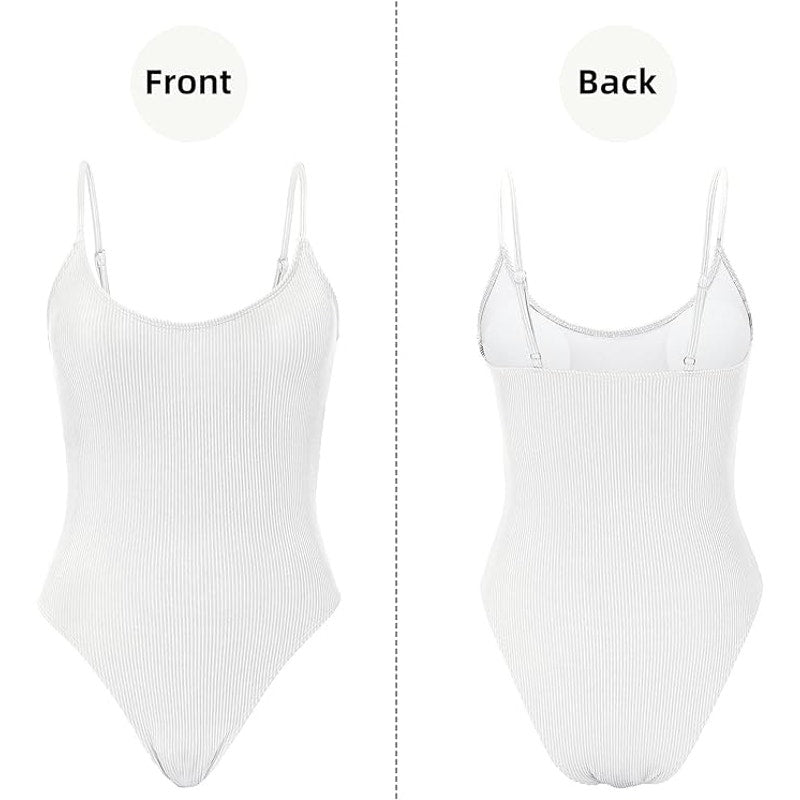 Zando One Piece 2024 Ribbed Sexy Bathing Suit Tummy Control Swimsuit, M