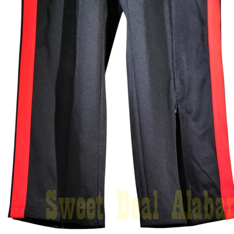 Women's High-Rise Track Pants - Wild Fable, Medium, Black w/ Red & White Stripe