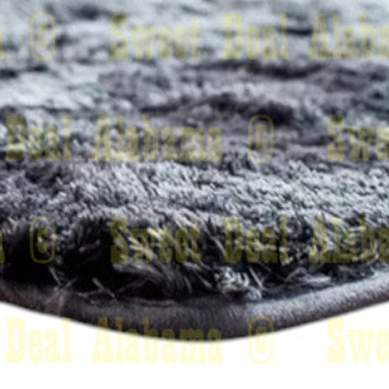 Aucuda 6'x9' Fluffy Drum Set Rug, Thick Mat for Electric Drums, Soft Gray Carpet