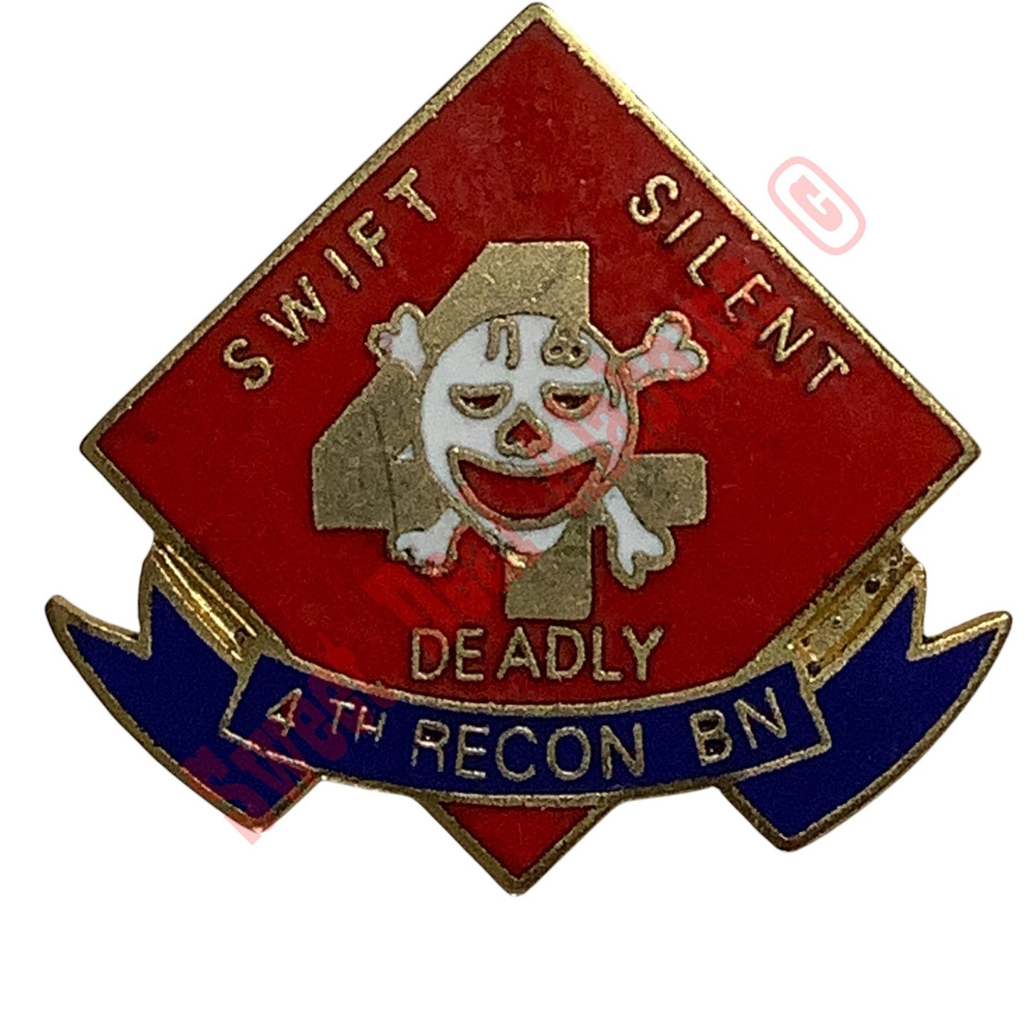 USMC 4th Reconnaissance Battalion "Swift, Silent, Deadly" Hat, Lapel or Tie Pin