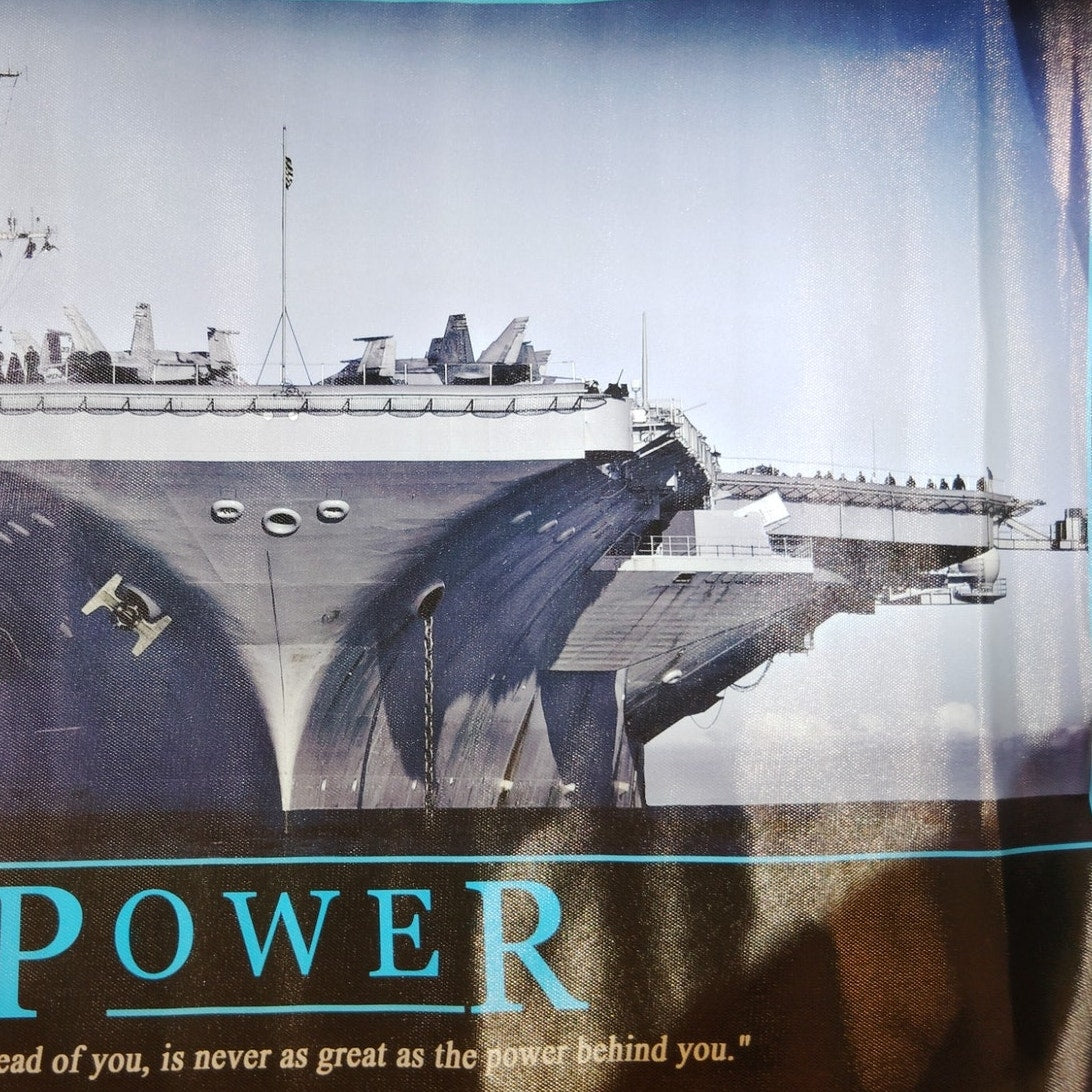 24x16" U.S. Aircraft Carrier Canvas Print – Power Motivational Wall Art (Unframed)