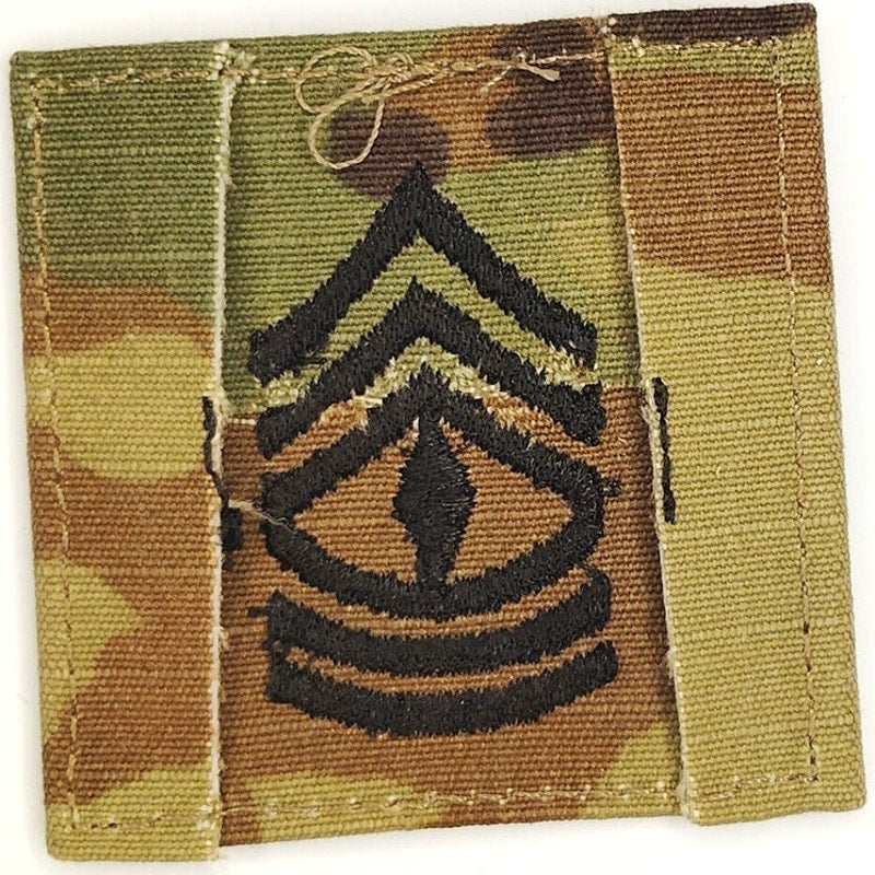 US Army First Sergeant 1SG E‑8 Rank Patch OCP Multicam TE 2" × 2"