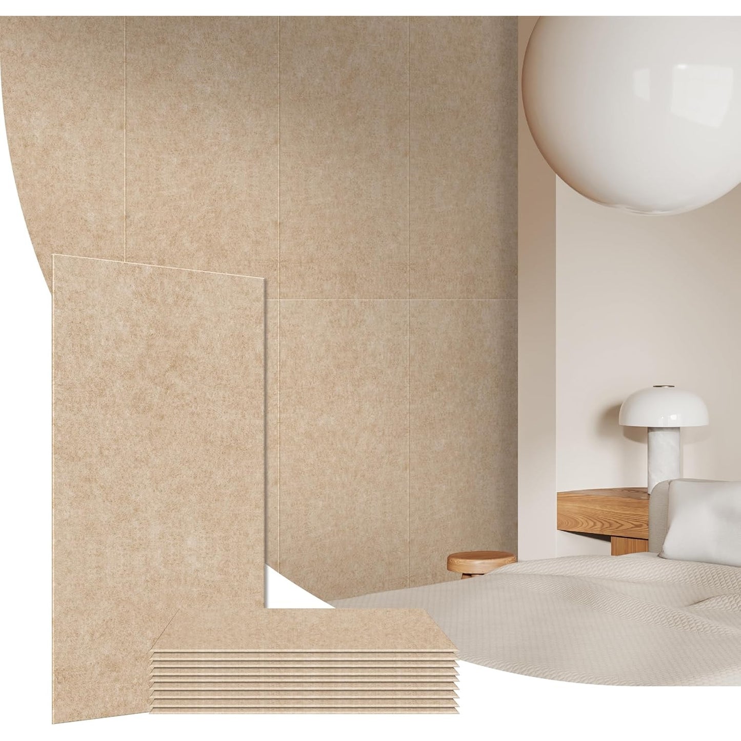 Acoustic Panels 10-Pack 48"x24" – Sound Absorbing Wall Panels, Dark Camel