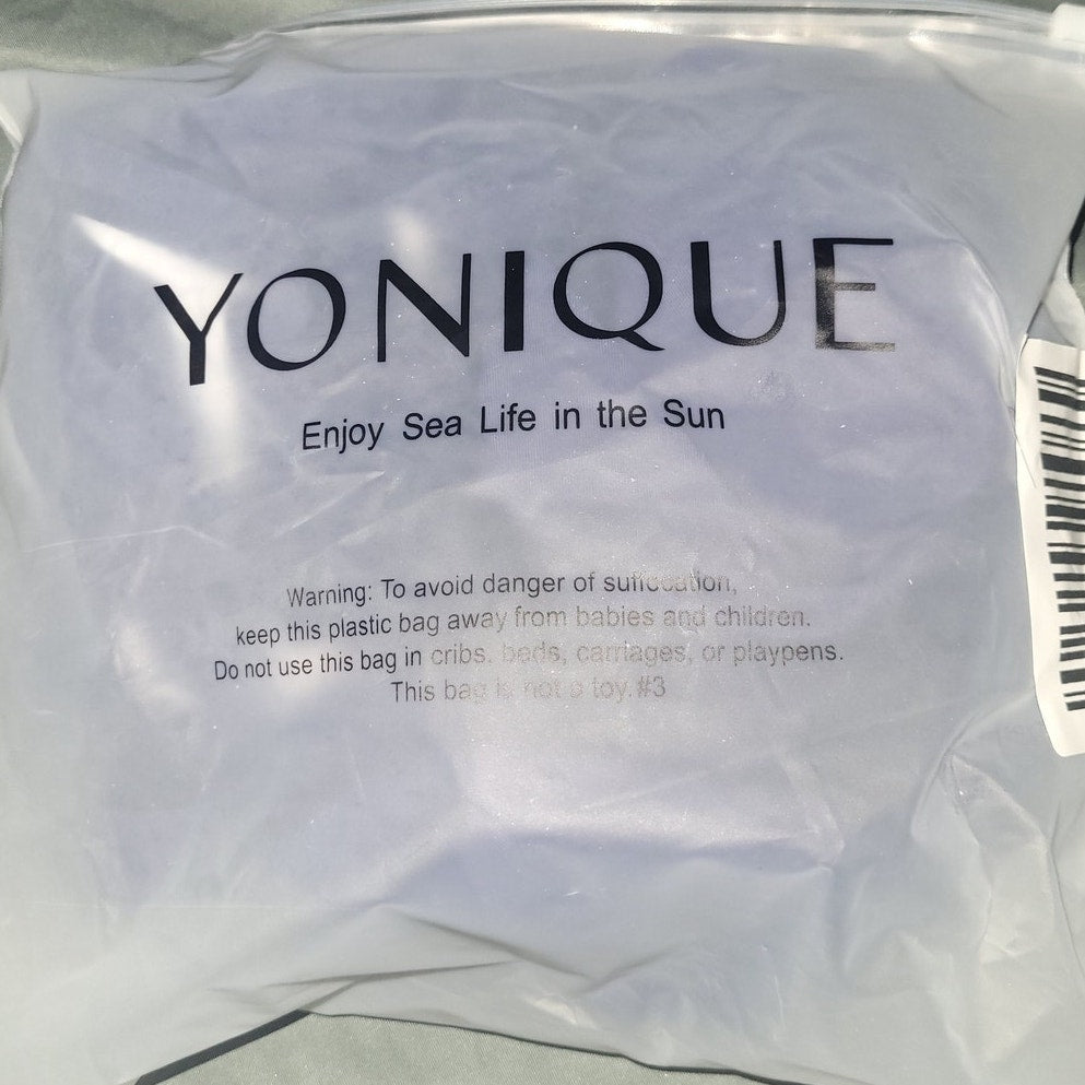 Yonique Tankini Top Only Tummy Control Top Ruffle Swimsuit Top V-Neck, L (12-14)