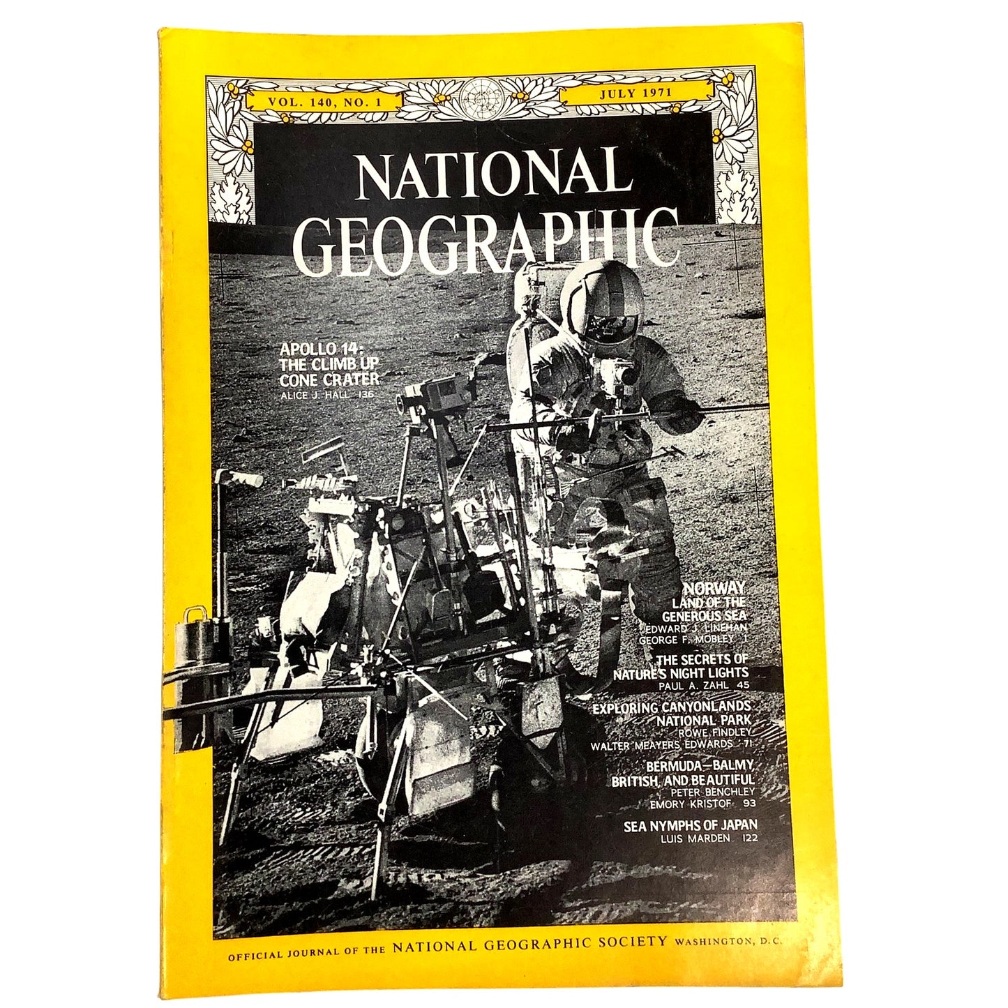 National Geographic Magazine July 1971, APOLLO 14, Norway, Canyonlands, Bermuda