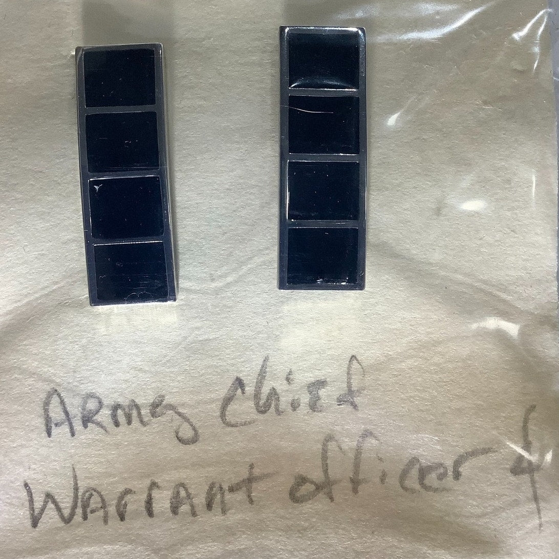 US Army Chief Warrant Officer 4 Insignia Set - Vintage Military Pins