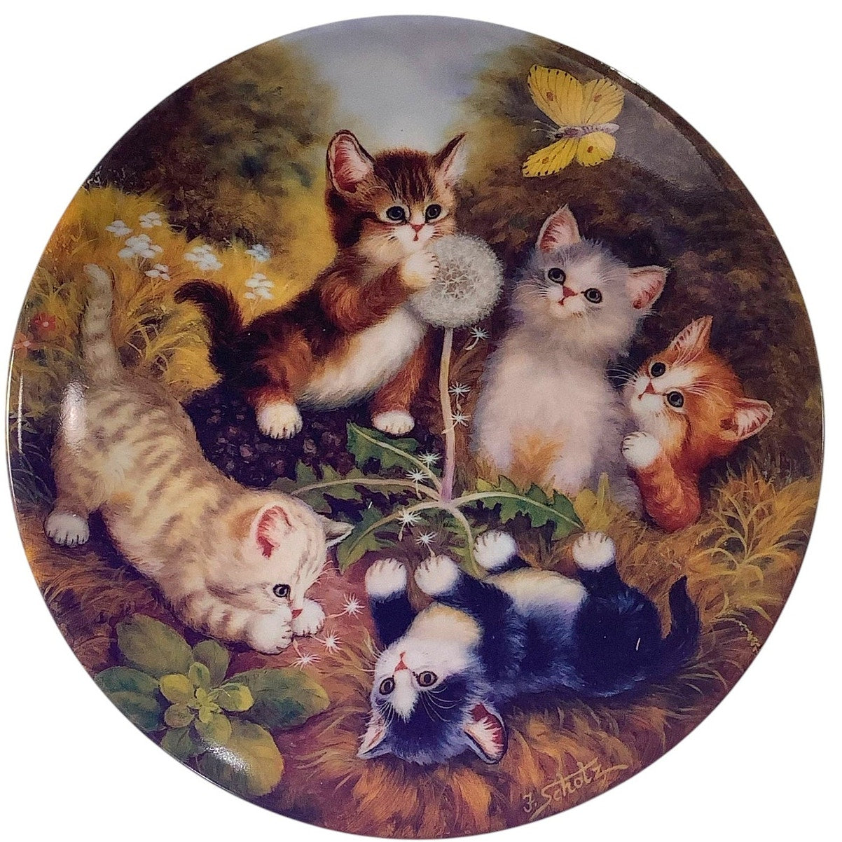 Collector's Plate: Kitten Expeditions - In The Meadow, J. Scholz BradEx 1996