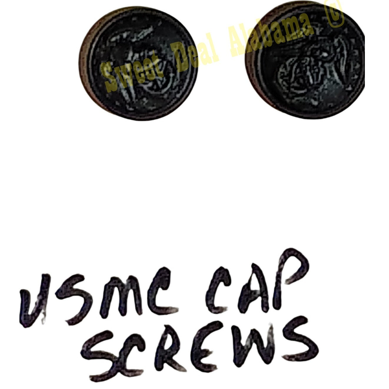 USMC Service Frame Cap Screws Set, 27 Ligne (Approx.. 11/16"D), Black Buttons