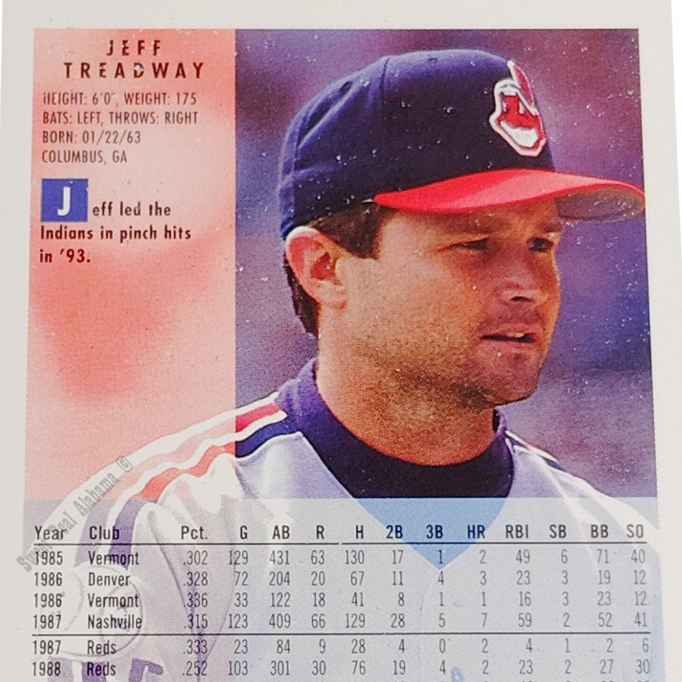 Jeff Treadway, Cleveland Indians, #122, 1994 Fleer Baseball Collector's Card