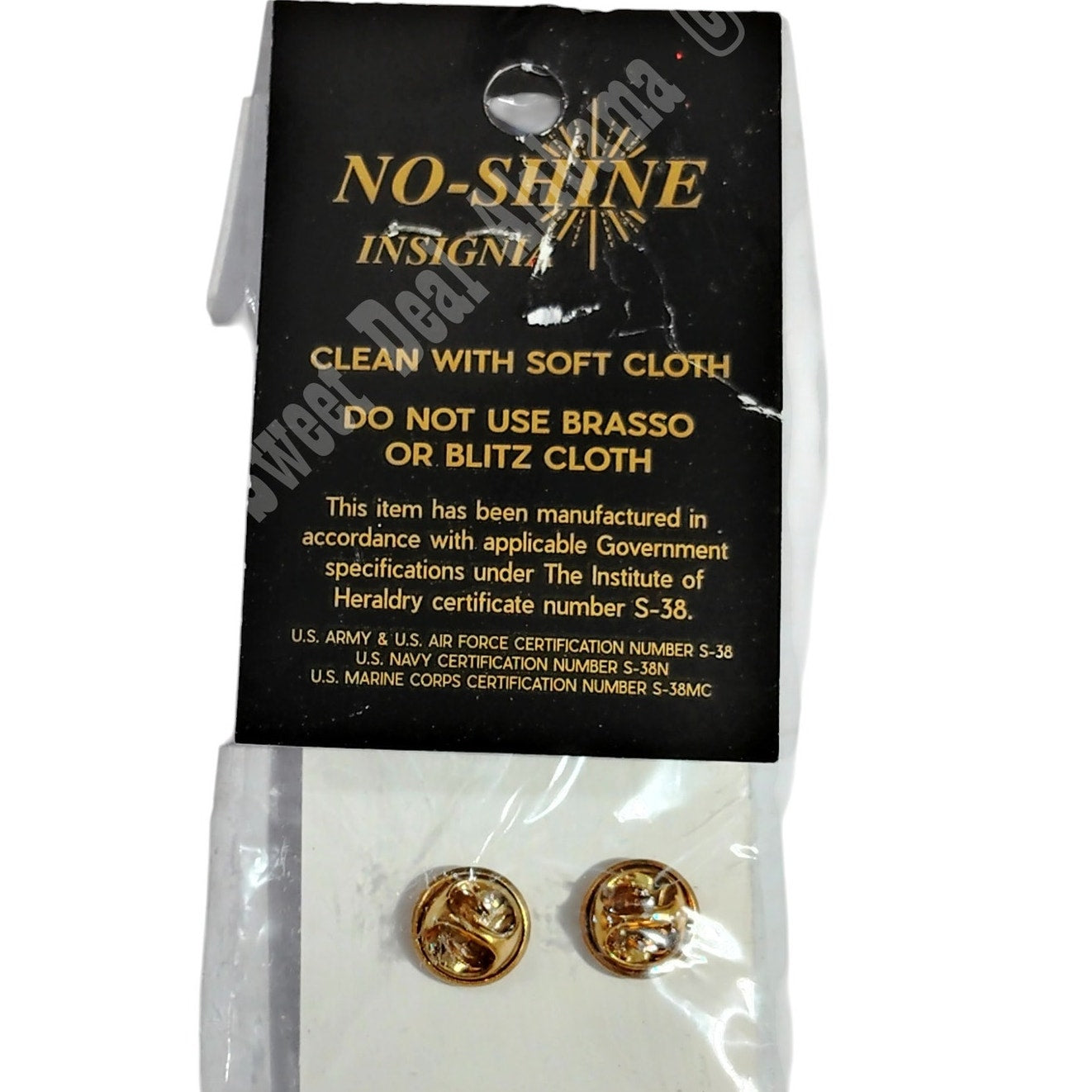 Rank O3 Captain (CPT) Device Pin Set, Subdued Black, 1" x 1", NIP