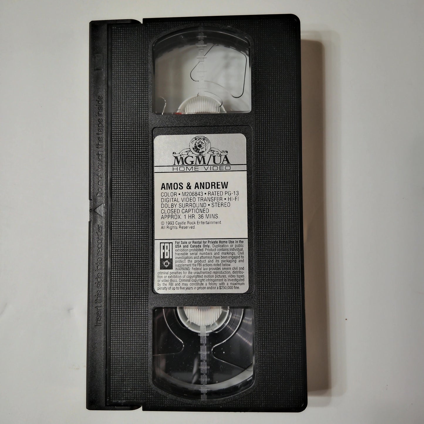 Amos and Andrew VHS 1998 Samuel L. Jackson Nicolas Cage MGM Comedy