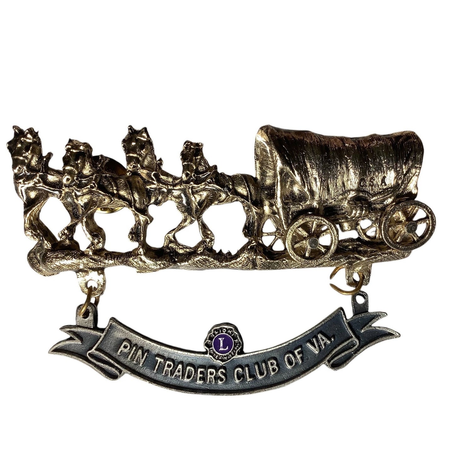 Vintage Lions Club International, Wagon Train Lapel Pin, Pin Trader's Club of VA