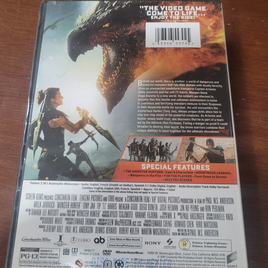 Monster Hunter DVD Milla Jovovich Action Fantasy Video Game Adaptation