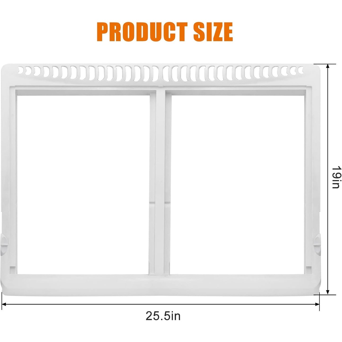 Crisper Pan Cover – Compatible w/ Frigidaire Fridge Drawer, Glass Shelf Frame