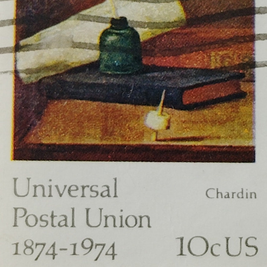 1974 US Postage Stamp Scott #1535 10c Chardin Inkwell & Quill Used Canceled