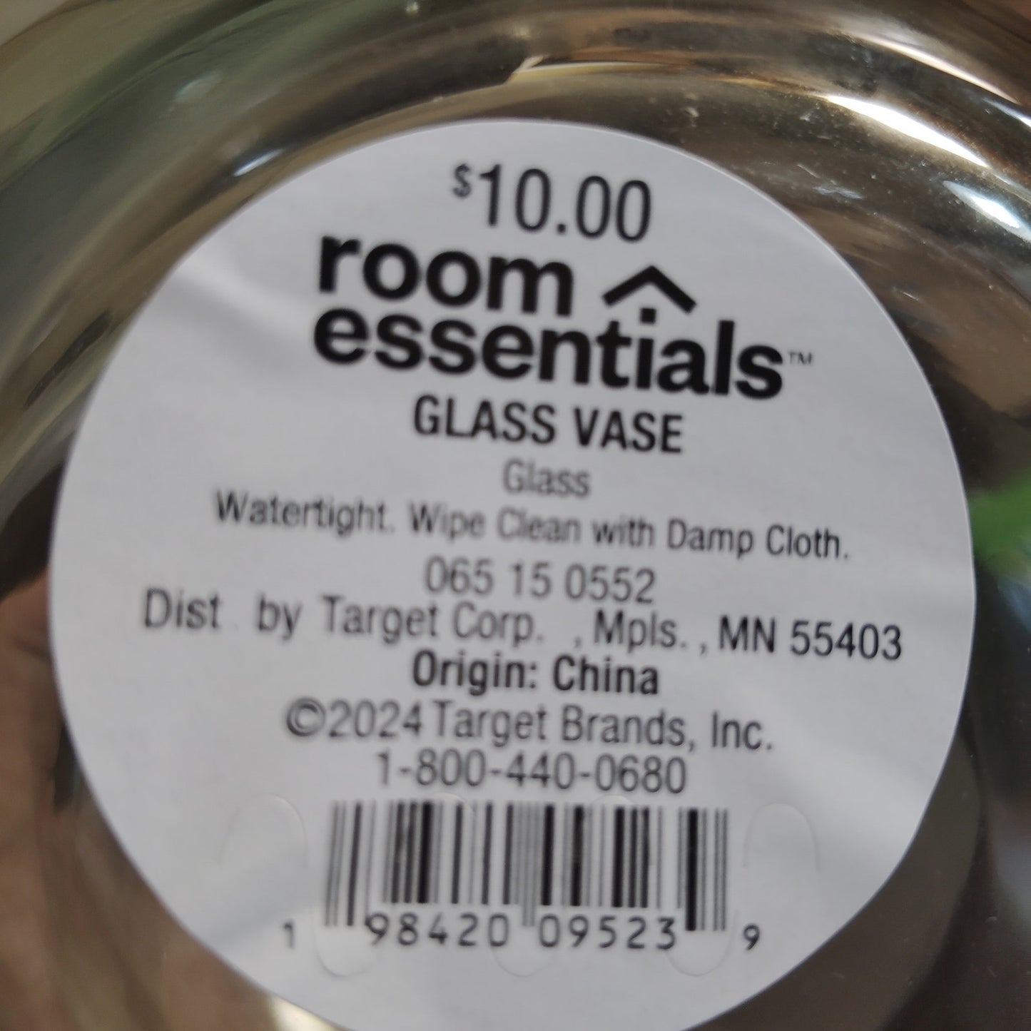 Room Essentials Glass Round Vase Green – 2‑Pack – 6" Diameter Each